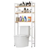 Cumpara ieftin Raft deasupra toaletei stejar natur alb Balram 63x27,5x155 cm