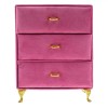 Cutie Bijuterii Fucsia Velvet 3 Sertare Aurii 15x9x19.5cm Organizator Vintage Catifea