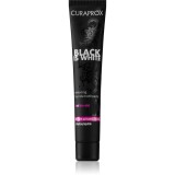 Curaprox Black is White pastă de dinți pentru albire cu cărbune activ și hidroxiapatită aroma Fresh Lime-Mint 90 ml