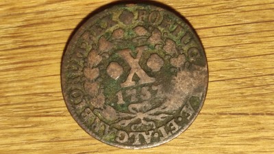 Portugalia - moneda colectie f rara - 10 reis 1757 - Jos&amp;eacute; I - uriasa ⌀ 36mm ! foto