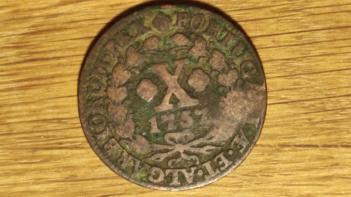 Portugalia - moneda colectie f rara - 10 reis 1757 - Jos&eacute; I - uriasa ⌀ 36mm !