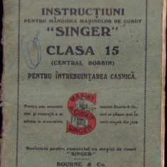HST A2102 Instrucțiuni pentru mânuirea mașinelor de cusut Singer ... 1926