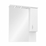 Dulap baie cu oglinda Leziter Bianca Plus 75, Alb, MDF, Dimensiuni 100x75,6x17,5 cm