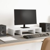 VidaXL Suport monitor reglabil, alb, 60x24x10,5 cm, lemn prelucrat