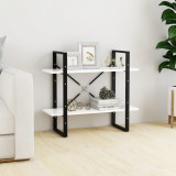 VidaXL Bibliotecă cu 2 rafturi, alb, 80x30x70 cm, PAL 806447