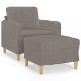 Cumpara ieftin Fotoliu canapea cu taburet, taupe, 60 cm, material textil