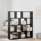 vidaXL Dulap pentru cărți Stejar negru 132 x 29 x 141.5 cm