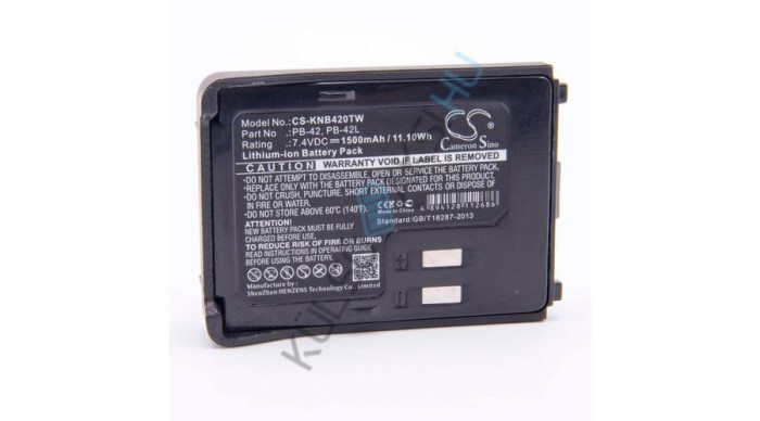 Baterie radio VHBW de &icirc;nlocuire pentru Kenwood PB-42Li, PB-42L, PB-42 - 1500 mAh 7,4 V Li-Ion