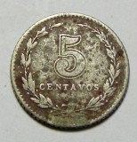 X688 ARGENTINA 5 CENTAVOS 1920 CUPRU-NICKEL FRUMOASA, America Centrala si de Sud, Cupru-Nichel