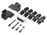 Conector D-Sub 15 PIN unghi 45&deg; lipire pe cablu gold flash