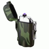 Cumpara ieftin Bricheta JustZEN Army Style electronica/electrica Rezistenta la apa DUBLU ARC Fara Gaz incarcare USB cu lanterna