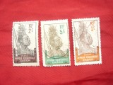 3 Timbre Gabon 1910 colonie franceza -indigeni , val.:1,2,5C stampilate