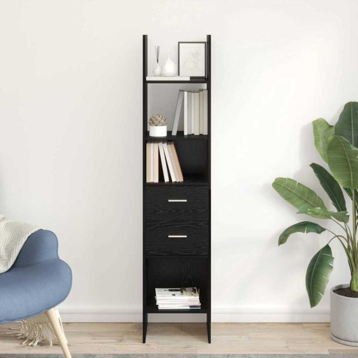 vidaXL Dulap pentru cărți Stejar negru 40 x 35 x 180 cm Lemn compozit