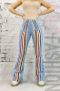 D209RR-411 Pantaloni evazati cu dungi colorate, M, M/L, S/M