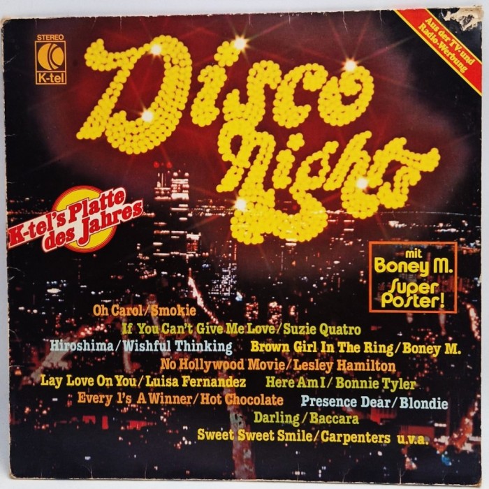 Various &lrm;&ndash; Disco Nights VG+ / VG vinil Lp disc muzica pop rock synth pop K-tel Germania 1978