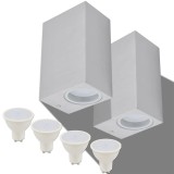 Cumpara ieftin Corp iluminat LED perete exterior 2 buc, patrat, sus/jos