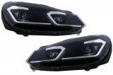 Faruri LED VW Golf 6 VI (2008-2013) Facelift G7.5 Look Silver Semnalizare Secventiala Performance AutoTuning, KITT