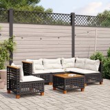 Cumpara ieftin Gossi set mobilier de gradina cu perne, 6 piese, negru, poliratan