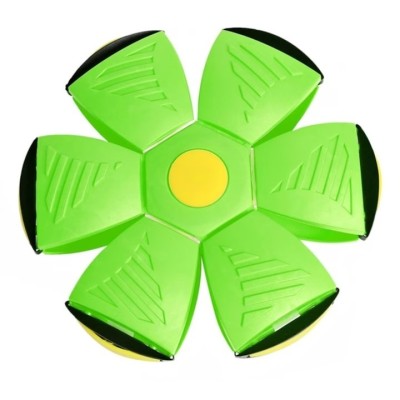 Jucarie 2 in 1, minge si disc, convertibila, 2 moduri de joaca, dimensiune 23 cm, verde foto
