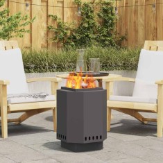vidaXL Cuptor de foc Negru 38 x 38 x 51 cm Oțel laminat la rece 858978