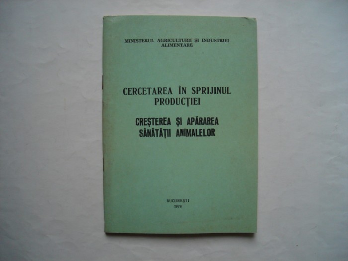 Cresterea si apararea sanatatii animalelor - Ministerul Agriculturii