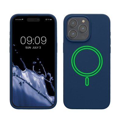 Husa Kwmobile pentru Apple iPhone 15 Pro Max, Albastru, Silicon, KWM000022OG004C foto
