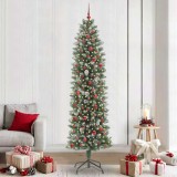 vidaXL Copac Artificial Slăb de Crăciun cu 300 LED Verde și alb 240 cm 3395317