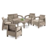 Cumpara ieftin Set de mobilier de grădină Corfu Big Light cu masă Chicago cappuccino