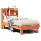 Cumpara ieftin Cadru pat fara saltea, maro ceruit, 75x190 cm, lemn masiv pin