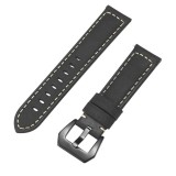 Curea piele naturala compatibila Huawei Watch GT 2 46mm, Telescoape QR, Negru Mat