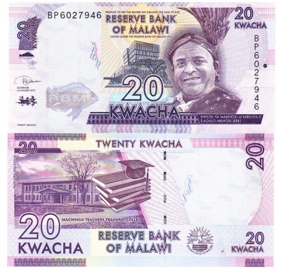 Malawi 20 Kwacha 2019 P-63e UNC foto