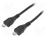 Cablu din ambele par&amp;amp;#355;i, USB B micro mufa, USB 2.0, lungime 0.6m, negru, AKYGA - AK-USB-17 foto