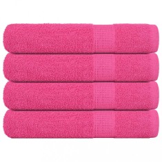 vidaXL Prosoape 4 buc Roz 100x200 cm 360 g/m&sup2; 100% bumbac