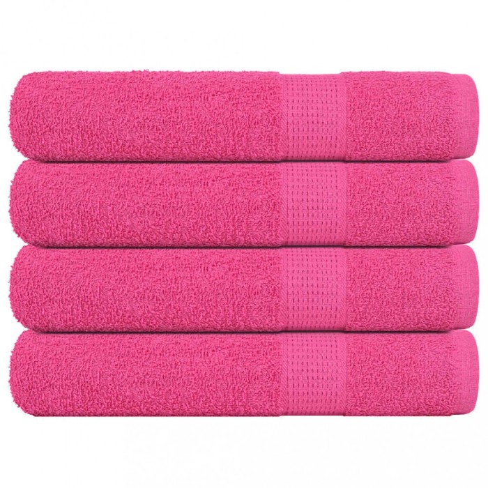 vidaXL Prosoape 4 buc Roz 100x200 cm 360 g/m&sup2; 100% bumbac 137059
