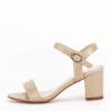 Sandale Dama Bej Imprimeu Reptila Violeta, Toc 6.5cm, Piele Ecologica, Catarama, Office/Casual