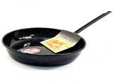 Tigaie pentru prajit, maner lung, otel emailat EV, 40 cm, La Ideal, Garcima, GRC20140
