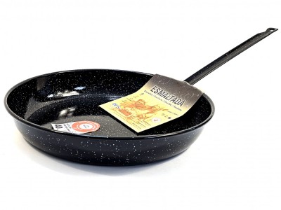 Tigaie pentru prajit, maner lung, otel emailat EV, 40 cm, La Ideal, Garcima, GRC20140 foto