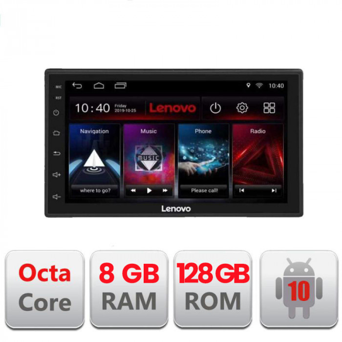 Navigatie universala 2din Lenovo ecran de 7&quot; Octa Core cu Android Radio Bluetooth Internet GPS WIFI 8+128GB CarStore Technology