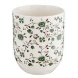 Cumpara ieftin Cana portelan alb verde negru 6x8 cm, 100 ml