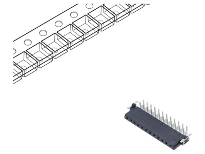 Conector PCB-PCB mamă 12 pini, 2,54mm foto