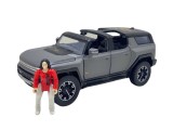 Macheta replica Hummer gri 1/32 deschide toate usile, capota si portbagaj cu figurina