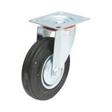 Roata pivotanta industriala 125 mm cu cauciuc plin si placa otel, 95 kg