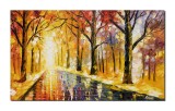 Cumpara ieftin Tablou 3D pictat manual, Armonia naturii, alee din parc, 100x60cm ulei pe panza in cutit, gata de agatat pe perete