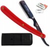 Brici Profesional Barbierit Enzo + 5 Lame Rezerva, Husă Piele Eco, 15cm