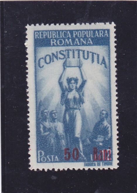 ROMANIA 1952 LP 298 CONSTITUTIA R. P. R. SUPRATIPAR MNH