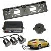 Kit Senzori Parcare Auto cu Buzzer, Suport Numar Inmatriculare Spate, Montaj Facil, 3 Senzori, Alarma Sonora