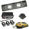 Set senzori parcare auto cu buzzer kit suport numar inmatriculare spate