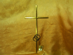 Crucifix Art Deco bronz, fier forjat, colectie, cadou, vintage foto