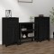 Gossi servante, 2 buc., negru, 40x35x80 cm, lemn masiv de pin