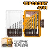 Set Burghie Metal 15 buc AKDL51506 &ndash; HSS 4341, 1-12mm, Burghie Precizie pentru Otel si Metale